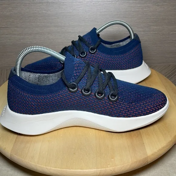 Allbirds Tree Dasher 1 womans Size 8 Blue Red Knit Runners Sneakers Tennis Shoes