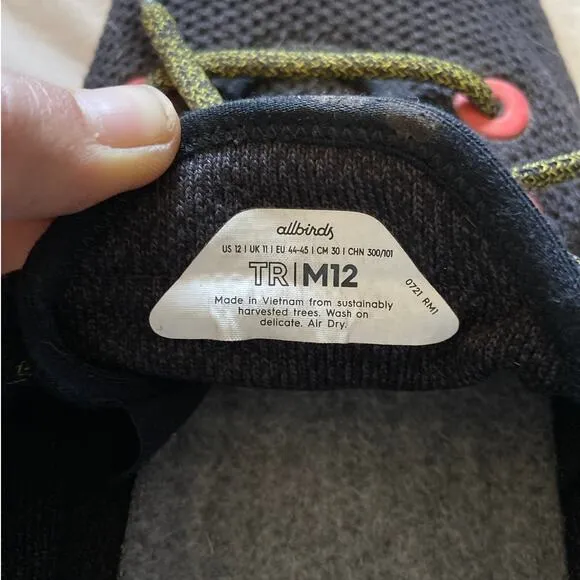 Allbirds Tree Runner Shoes Sneakers Limited Edition Yellow Black Mens Size 12