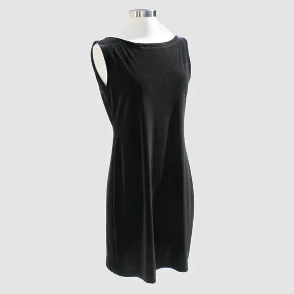Allen Allen USA Women's Black Velvet Party Dress Vintage Classic Size M