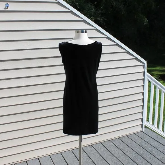 Allen Allen USA Women's Black Velvet Party Dress Vintage Classic Size M