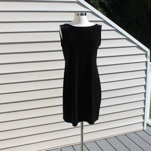 Allen Allen USA Women's Black Velvet Party Dress Vintage Classic Size M