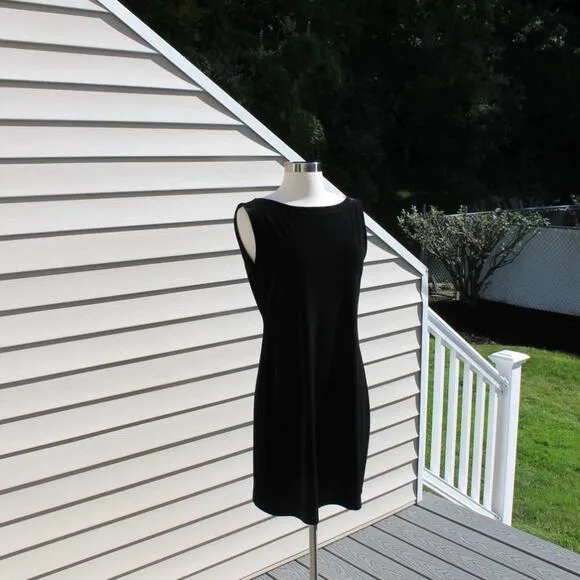 Allen Allen USA Women's Black Velvet Party Dress Vintage Classic Size M