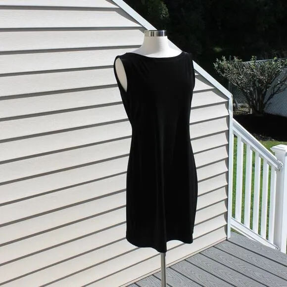 Allen Allen USA Women's Black Velvet Party Dress Vintage Classic Size M
