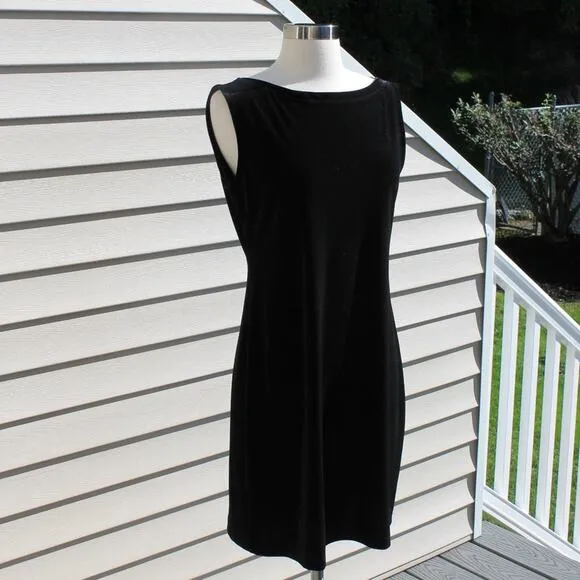 Allen Allen USA Women's Black Velvet Party Dress Vintage Classic Size M