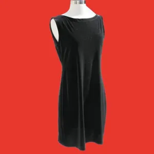 Allen Allen USA Women's Black Velvet Party Dress Vintage Classic Size M
