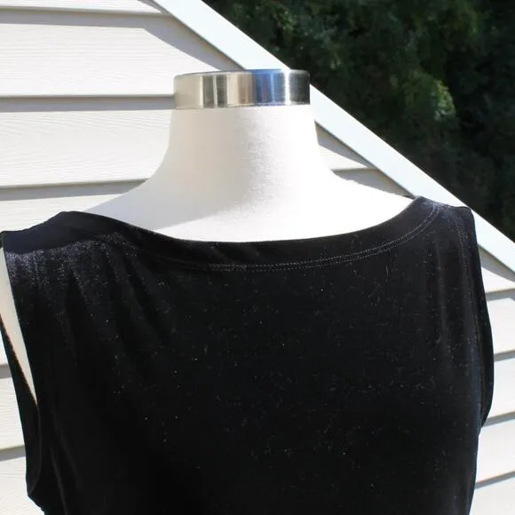 Allen Allen USA Women's Black Velvet Party Dress Vintage Classic Size M