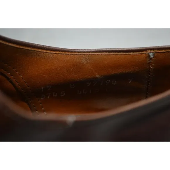 Allen Edmonds &quot;Fifth Avenue&quot; Dress Shoes Brown Leather Mens 12 B 97194 Luxury