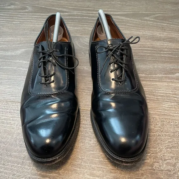 Allen Edmonds Belgium Men 11.5 B  Plain Toe Oxford Dress Shoes Black  USA