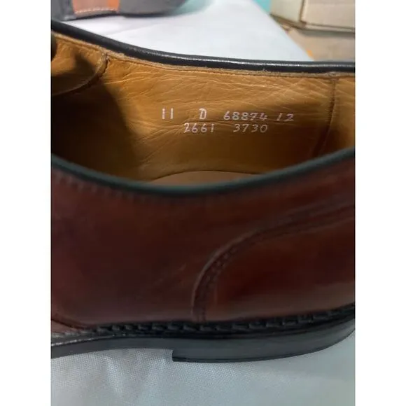 Allen‎ Edmonds Brown Leather Derby Shoes Lace-up Oxford Dress Shoes for Men S-5