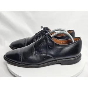 ALLEN EDMONDS Clifton Men's 9.5 D Black Calfskin Cap Toe Derby Shoes 3308