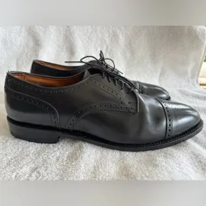 ALLEN EDMONDS Colton Men’s Black Leather Cap Toe Blucher Derby Shoes
