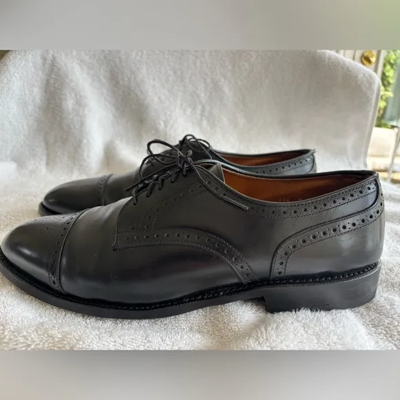 ALLEN EDMONDS Colton Men’s Black Leather Cap Toe Blucher Derby Shoes