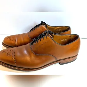 Allen Edmonds Dryden Brown Oxfords Shoes  Sz 12 D For Men Made In USA Very Good