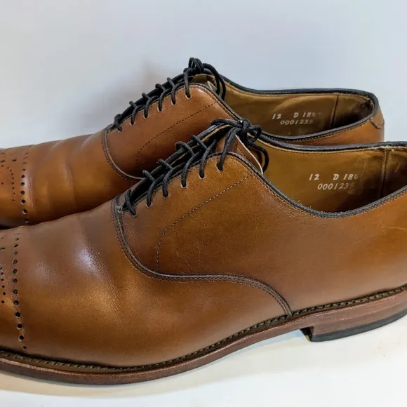 Allen Edmonds Dryden Brown Oxfords Shoes  Sz 12 D For Men Made In USA Very Good