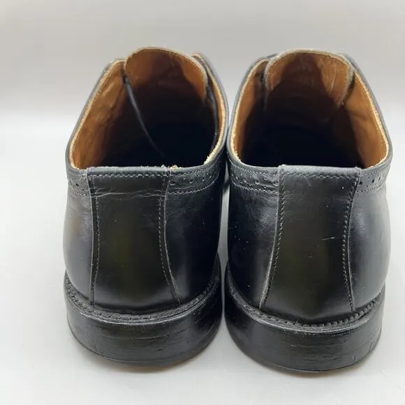 Allen Edmonds Evanston Cap Toe Oxford Men's Size 11 D Black Leather Brogue Shoes