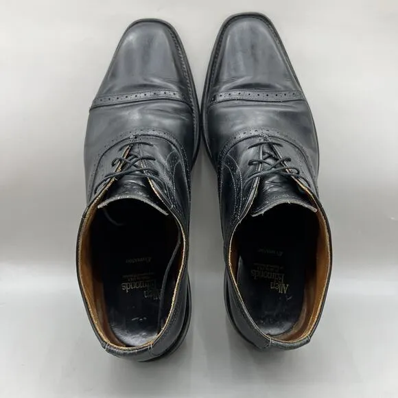 Allen Edmonds Evanston Cap Toe Oxford Men's Size 11 D Black Leather Brogue Shoes