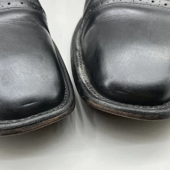 Allen Edmonds Evanston Cap Toe Oxford Men's Size 11 D Black Leather Brogue Shoes