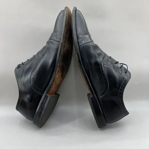 Allen Edmonds Evanston Cap Toe Oxford Men's Size 11 D Black Leather Brogue Shoes