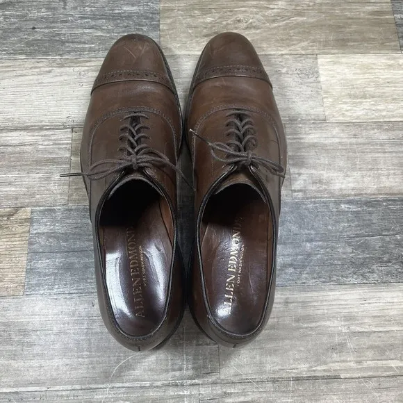 Allen Edmonds FIFTH AVENUE Cap-Toe Oxford Brown Leather Mens Shoes Size 11B 5745