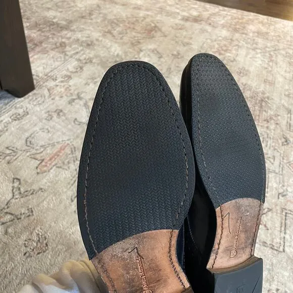 Allen Edmonds Franciscan Tooled Leather Monk Strap Classic Loafers Black SZ 11.5