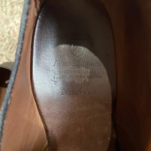 Allen Edmonds Franciscan Tooled Leather Monk Strap Classic Loafers Black SZ 11.5