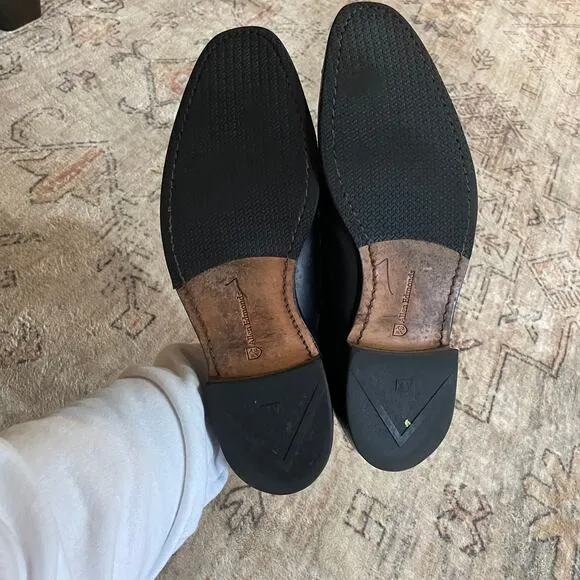 Allen Edmonds Franciscan Tooled Leather Monk Strap Classic Loafers Black SZ 11.5