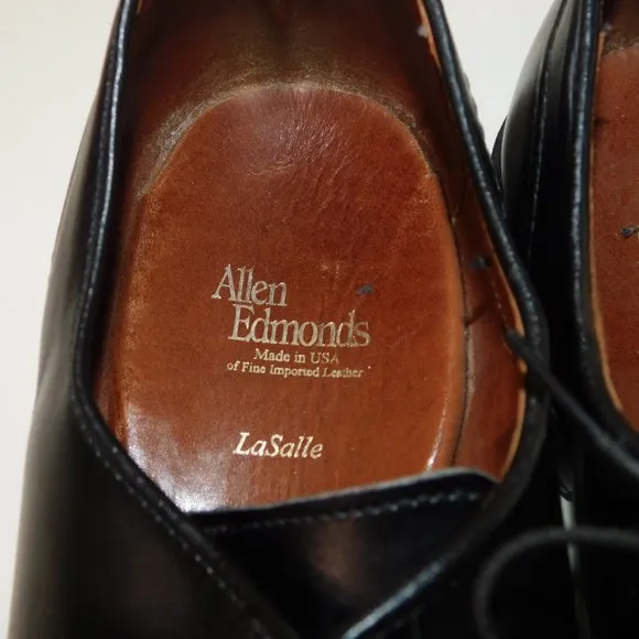 Allen Edmonds LaSalle Black Leather Split Toe Oxfords Shoes 4308 Men's Size 13D