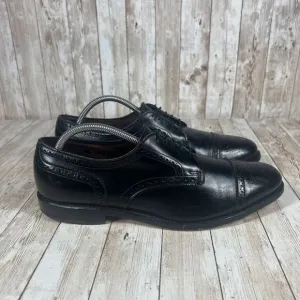 Allen Edmonds Mens‎ 10 b Wide Width Sanford Black Leather Cap Toe Oxford Shoes