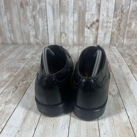 Allen Edmonds Mens‎ 10 b Wide Width Sanford Black Leather Cap Toe Oxford Shoes