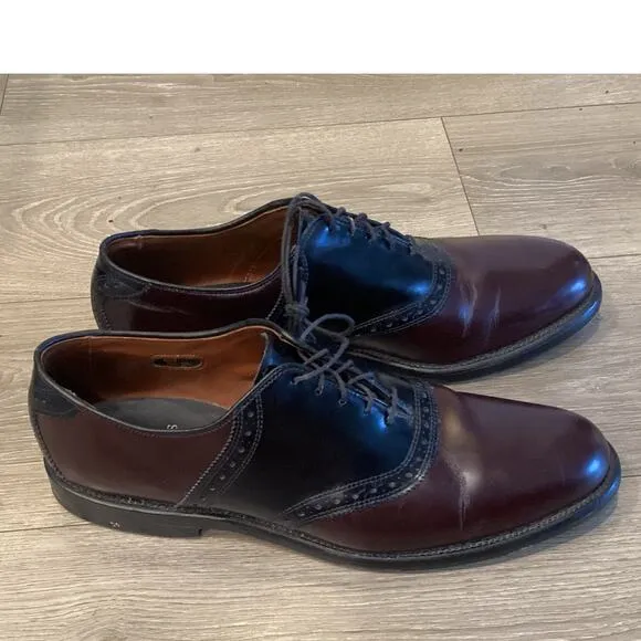 Allen Edmonds Mens Dress Shoes Shelton Saddle Oxfords US 11B 11 Mahogany Black