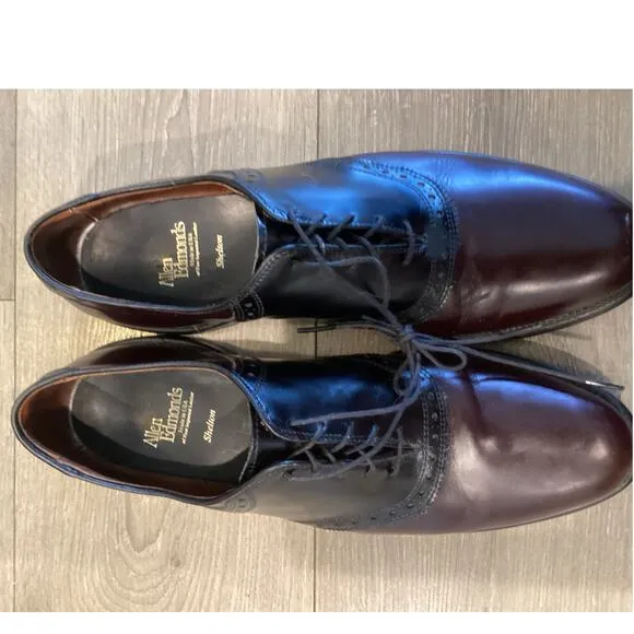 Allen Edmonds Mens Dress Shoes Shelton Saddle Oxfords US 11B 11 Mahogany Black