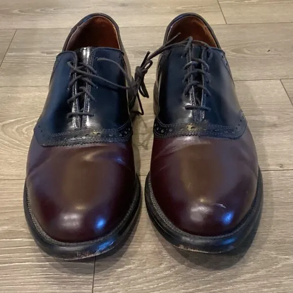 Allen Edmonds Mens Dress Shoes Shelton Saddle Oxfords US 11B 11 Mahogany Black