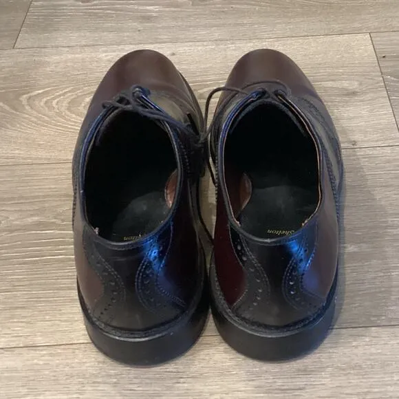 Allen Edmonds Mens Dress Shoes Shelton Saddle Oxfords US 11B 11 Mahogany Black