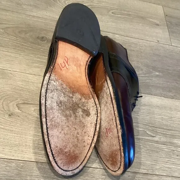 Allen Edmonds Mens Dress Shoes Shelton Saddle Oxfords US 11B 11 Mahogany Black