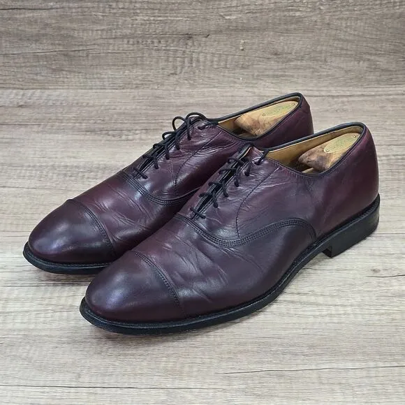 Allen Edmonds Park Avenue Men's Size 12 E Burgundy Leather Cap Toe Oxford Shoes
