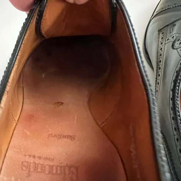 Allen Edmonds Sanford Black Leather Cap Toe Oxford Shoes Size 9.5 Wide