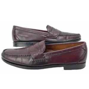 Allen Edmonds Walden Shoes Men 11.5 B Burgundy Moc Toe Penny Loafer NARROW 42477
