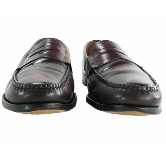 Allen Edmonds Walden Shoes Men 11.5 B Burgundy Moc Toe Penny Loafer NARROW 42477