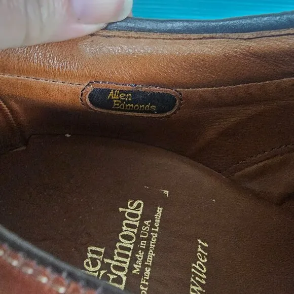 Allen Edmonds Wilbert Mens Leather Brown Dress Shoes US 9.5 Casual Walking Derby