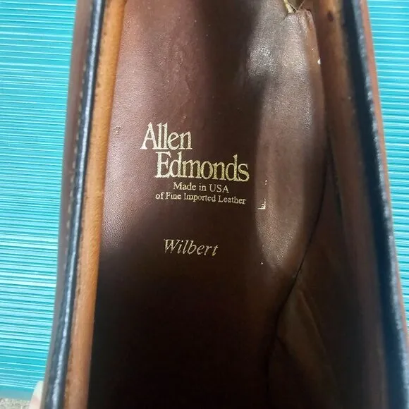 Allen Edmonds Wilbert Mens Leather Brown Dress Shoes US 9.5 Casual Walking Derby