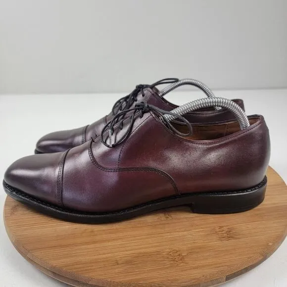 Allen Edmonds Exchange Place Oxford Oxblood Leather Captoe Dress Shoes Sz 9.5 B