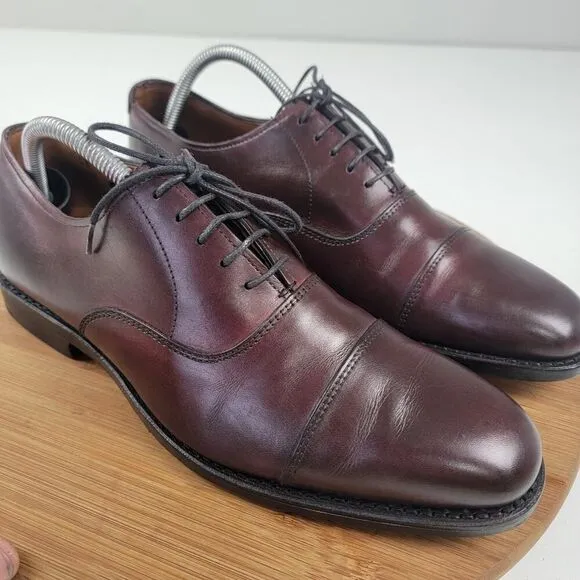 Allen Edmonds Exchange Place Oxford Oxblood Leather Captoe Dress Shoes Sz 9.5 B