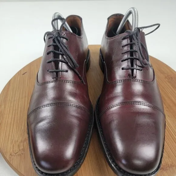 Allen Edmonds Exchange Place Oxford Oxblood Leather Captoe Dress Shoes Sz 9.5 B