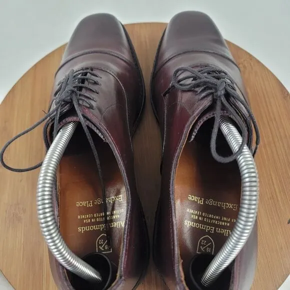 Allen Edmonds Exchange Place Oxford Oxblood Leather Captoe Dress Shoes Sz 9.5 B