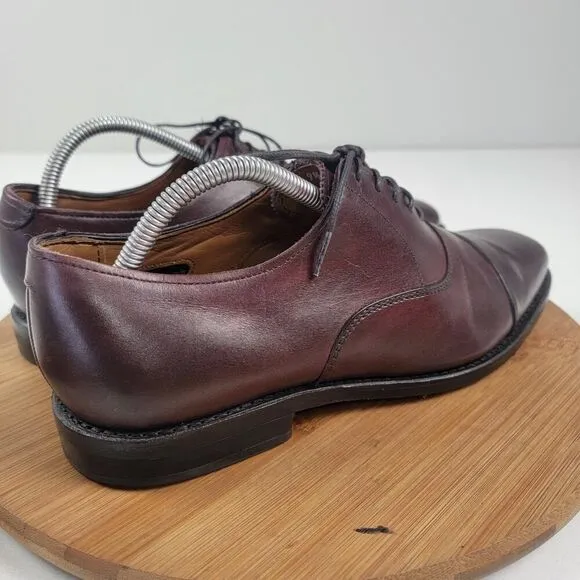 Allen Edmonds Exchange Place Oxford Oxblood Leather Captoe Dress Shoes Sz 9.5 B