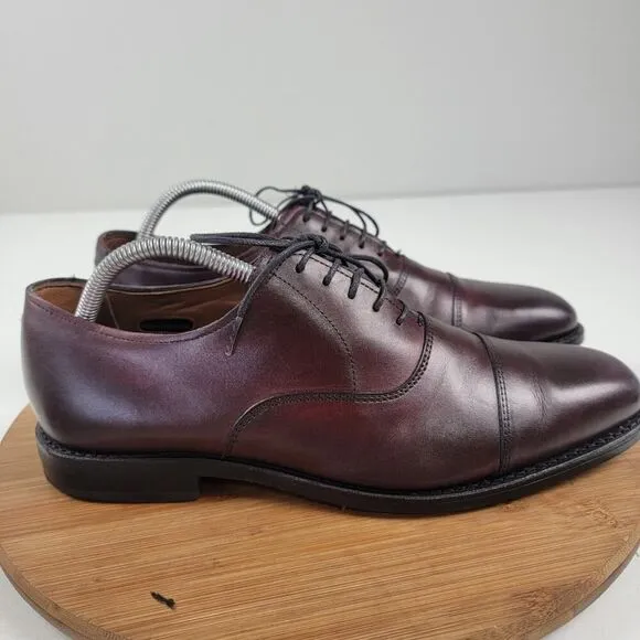 Allen Edmonds Exchange Place Oxford Oxblood Leather Captoe Dress Shoes Sz 9.5 B