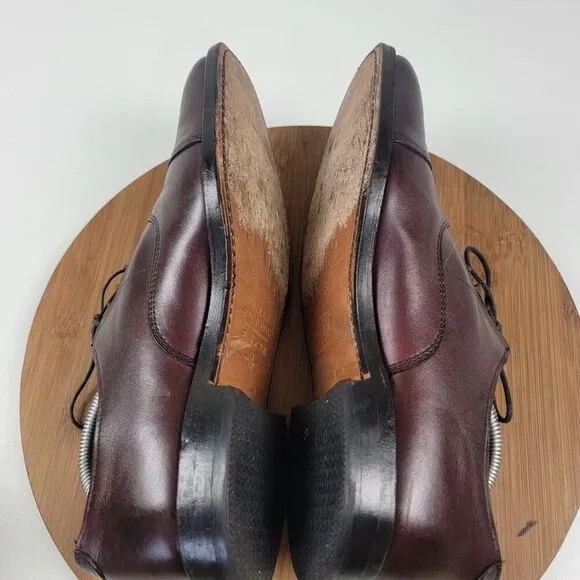 Allen Edmonds Exchange Place Oxford Oxblood Leather Captoe Dress Shoes Sz 9.5 B