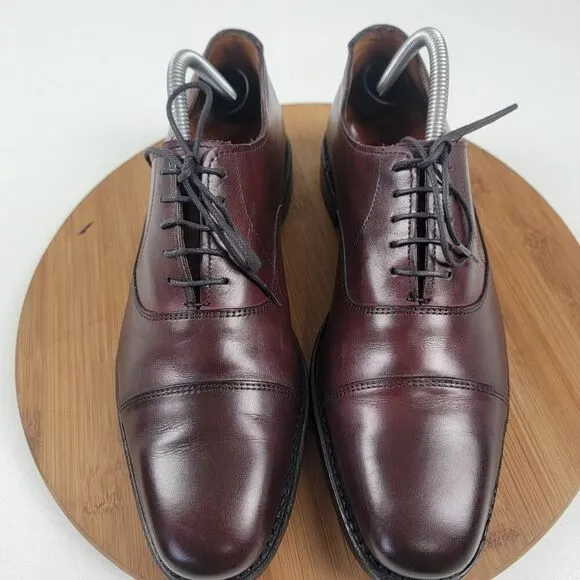 Allen Edmonds Exchange Place Oxford Oxblood Leather Captoe Dress Shoes Sz 9.5 B