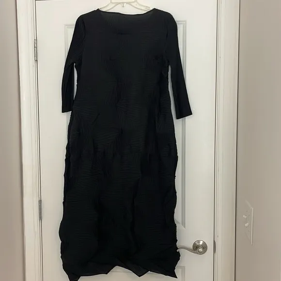 Alquema Annie Dress Pleated Minimalist Modern One Size Black Avant-Garde