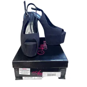 Ami Clubwear NIB Elegant Black Platform Sandals with Ankle Strap
